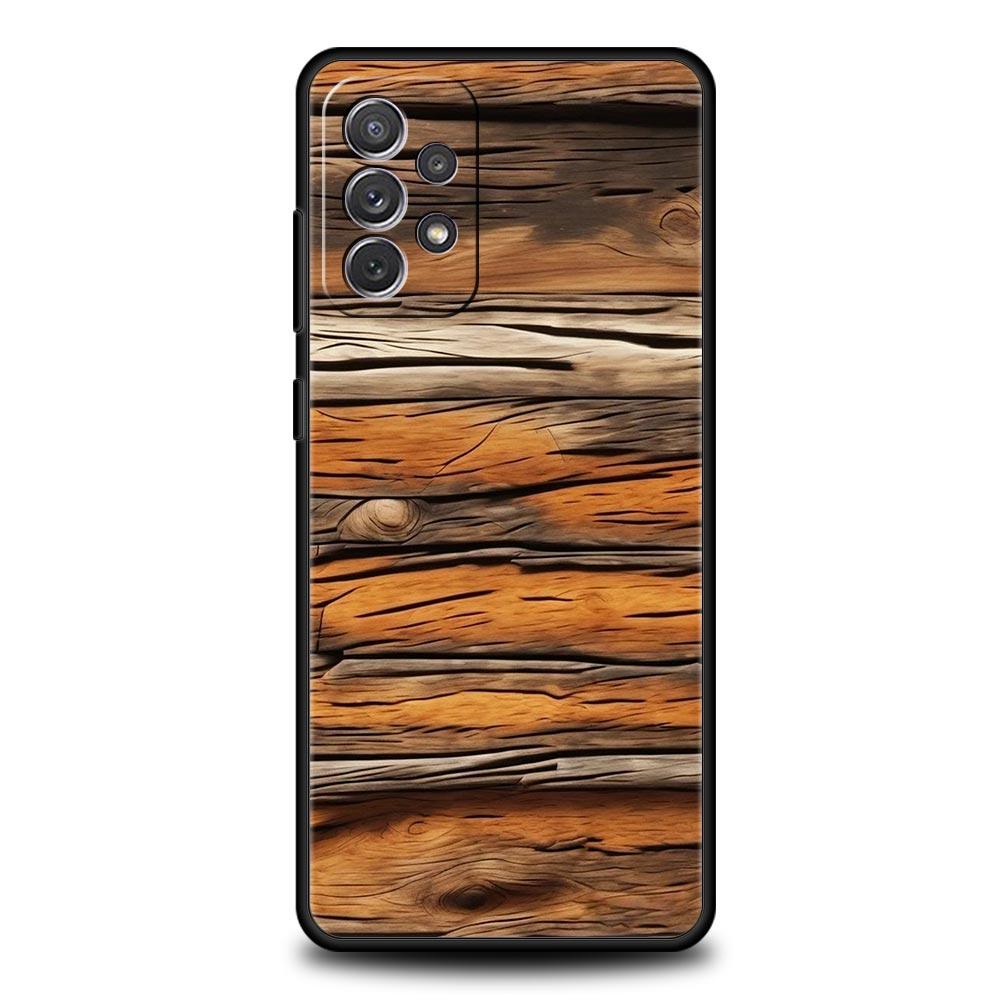 Vintage Wood Grain Pattern Phone Case for Samsung Galaxy A55 A35 A17 A07 A15 A13 A25 A51 A71 A72 A73 A32 A52 A52S A41 Soft TPU