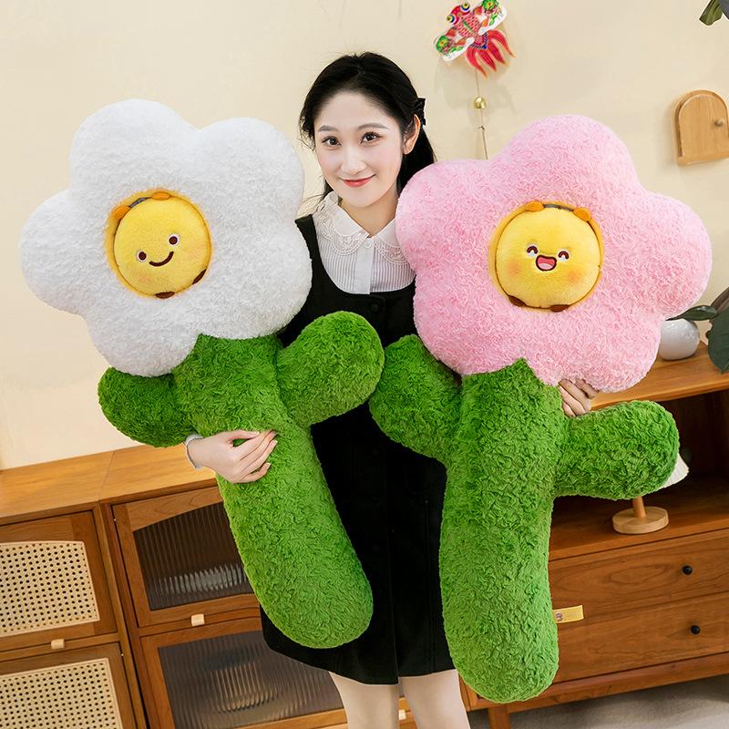 Sun bee flower throw pillow toy girl bed cushion long pillow sleeping leg pillow
