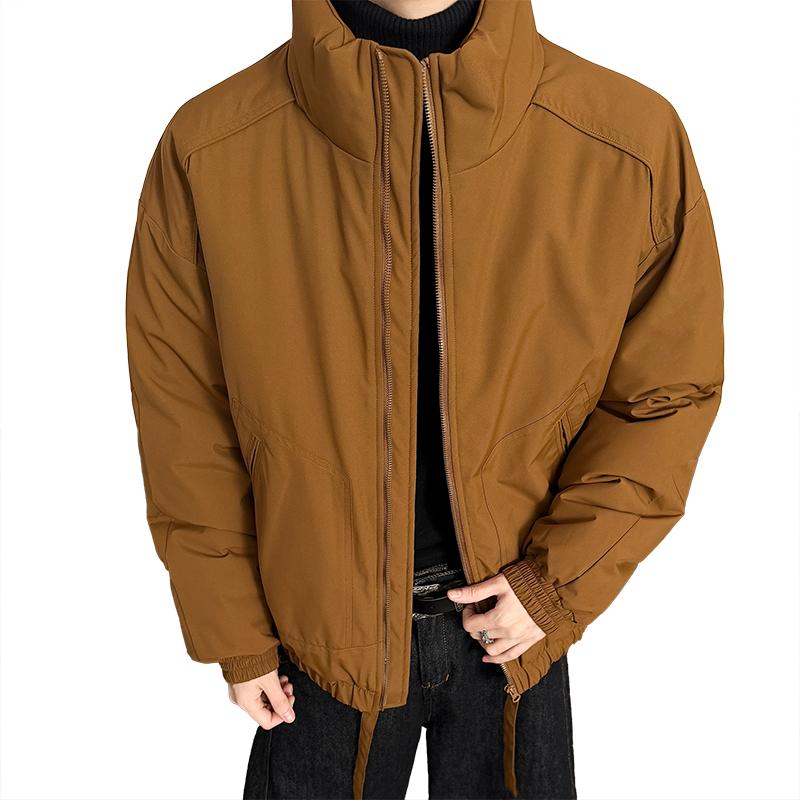Jackets Men's Winter Outdoor Loose Versatile Cotton Clothes Men's Solid Color Stand Collar Tops