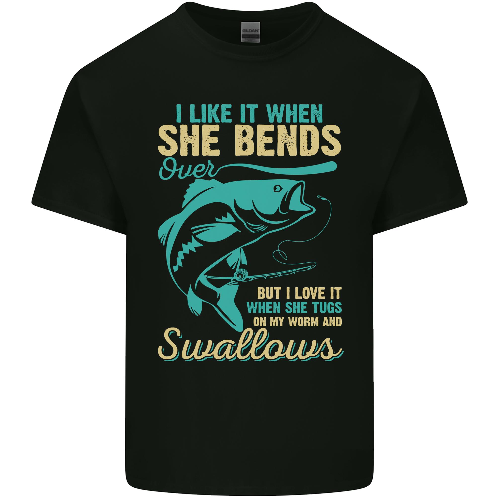 She Bends Over Rude Fishing Funny Unisexs Light Cotton TShirt S