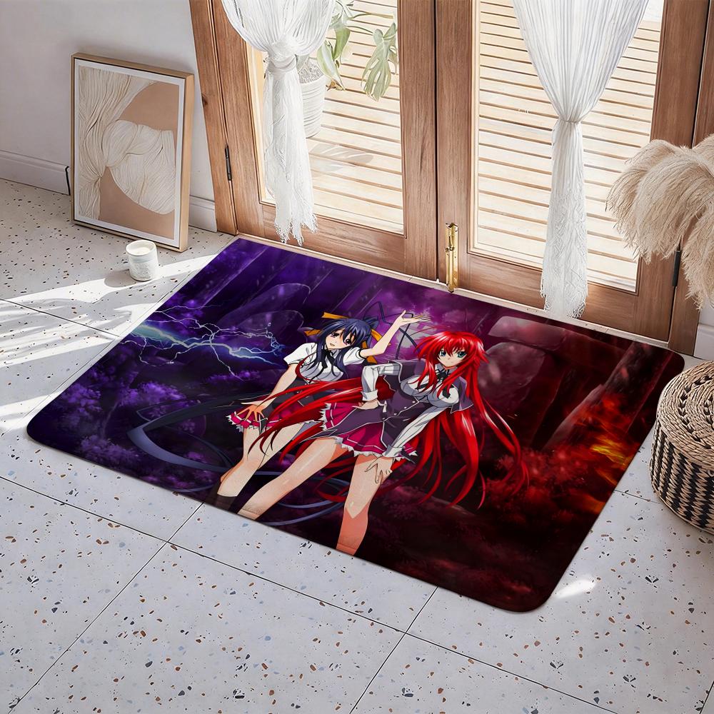 Anime H High School DxD Floor Mat Eco Flannel Doormat Non Slip Odorless Indoor Floor Rug Soft Short Plush Home Mat