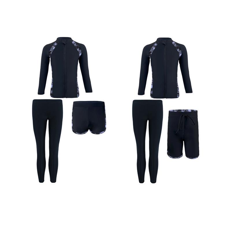Kids' Sun-Protective Long Sleeve Swimwear Set - Quick Dry for Boys, Girls, and Parent-Child Beach Outings