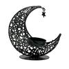 Moon Shaped Candle Holder Metal Candlestick Eid Mubarak for Hotel Party Supplies Housewarming Festival Prayer Votive Candle
