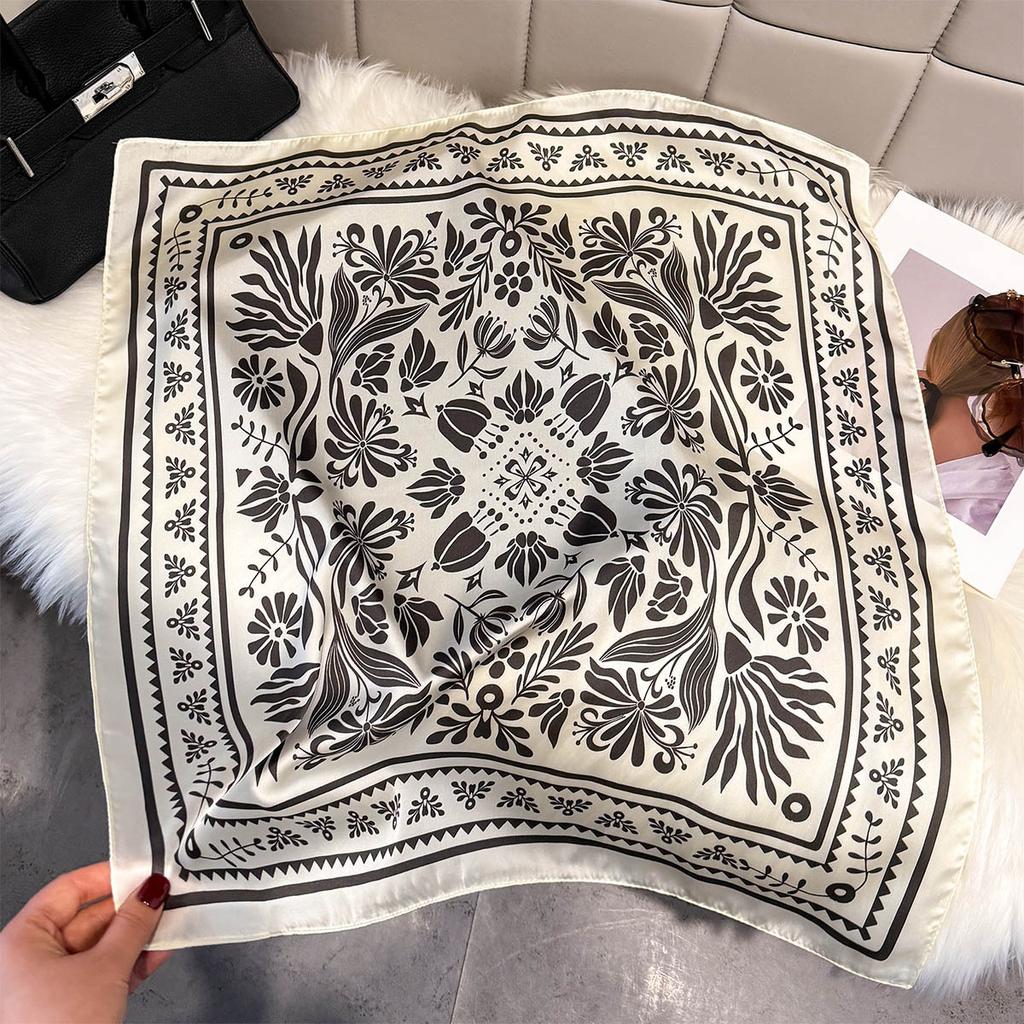 Fashion Square Fashion Foreign Style Small Silk Scarf Women'S Headband Decorative Scarf Dual-Purpose Small Square Scarf New Scarf