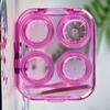 Two-Piece No-Twist Press-On Transparent Contact Lens Case - Portable Double Colored Storage