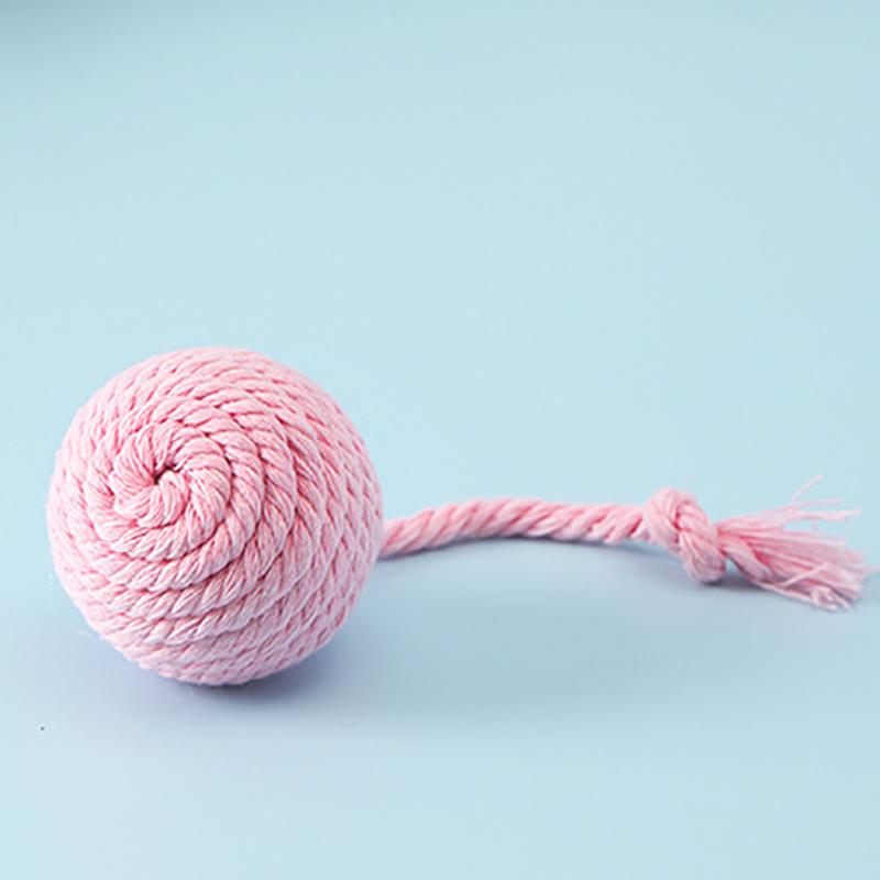 2026 Cat Colorful Cotton Rope Weave Ball Teaser Play Chewing Scratch Catch Toy Interactive Scratch Funny Chew Toy for Pet Cat Dog