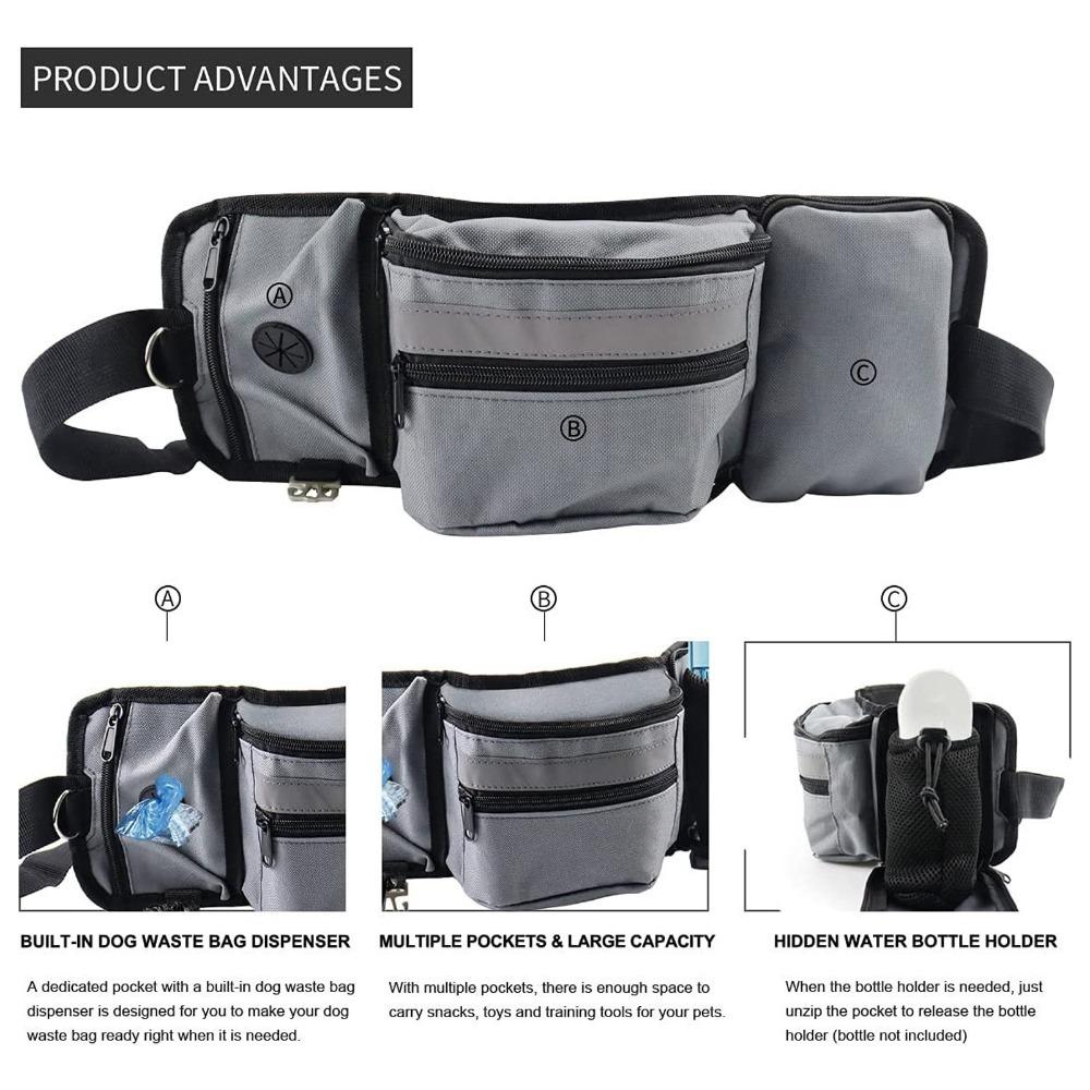 Adjustable Strap Pet Training Waist Bag Dog Walking Fanny Pack Outside Fitness Activity