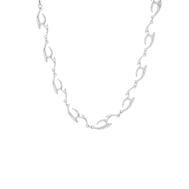 Trendy Wavy Design Zinc Alloy Necklace Stylish Hip Hop Fashion Jewelry Accessory For All