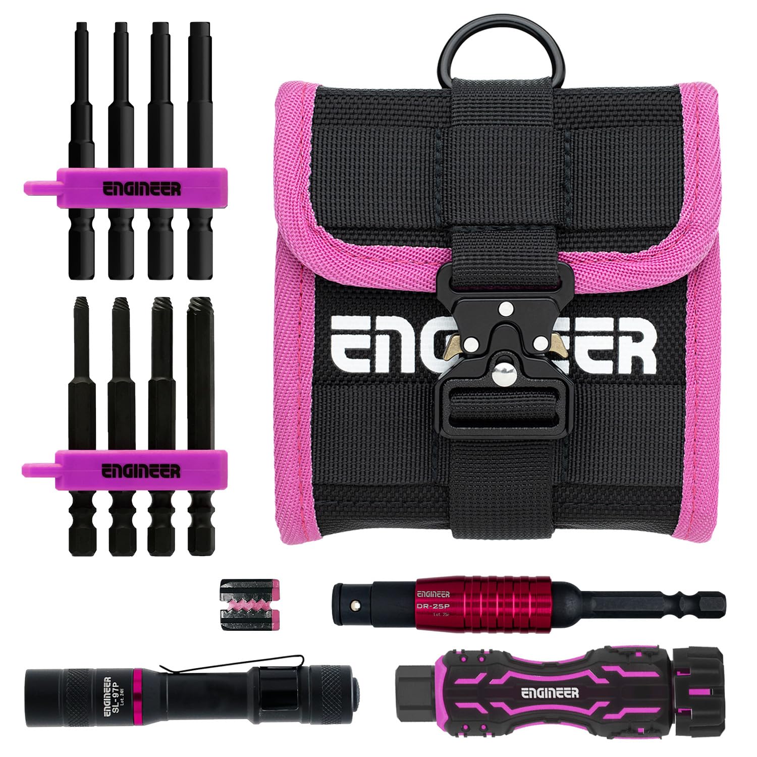 

Engineer Screwless Q Set PINK BLACK Hexagonal Wrench Set & 13-piece (2.5, 3, 4, 5mm) DXZ-41P розовый