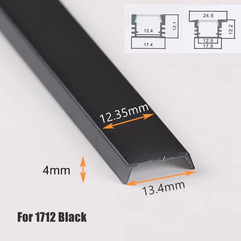 0.5M LED Aluminum Profile Diffuser Milky White Black PC Cover for U/V/W/Y-shape Channel Hard Bar Strip Light Replace Lampshade