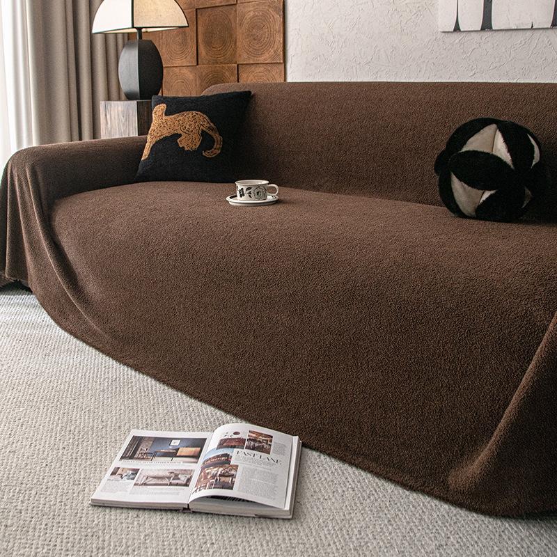 Plush sofa cover, sofa cover, autumn and winter, a whole all-inclusive thickened seat cushion