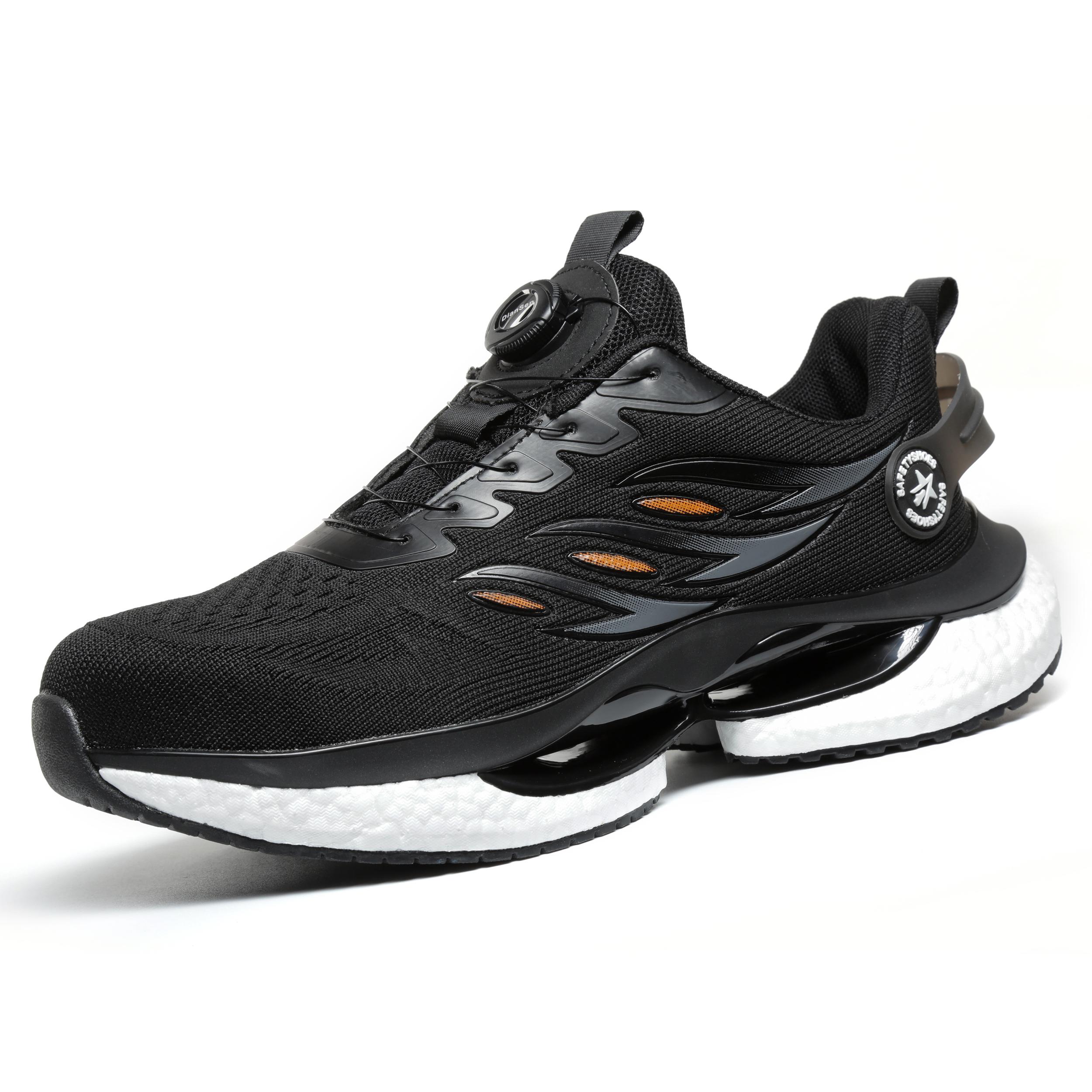 

Мужская защитная обувь с вращающимися пуговицами, мужские ботинки на воздушной подушке, рабочие кроссовки со стальным носком, неразрушимая обувь, устойчивые к проколам рабочие ботинки 39 чёрный