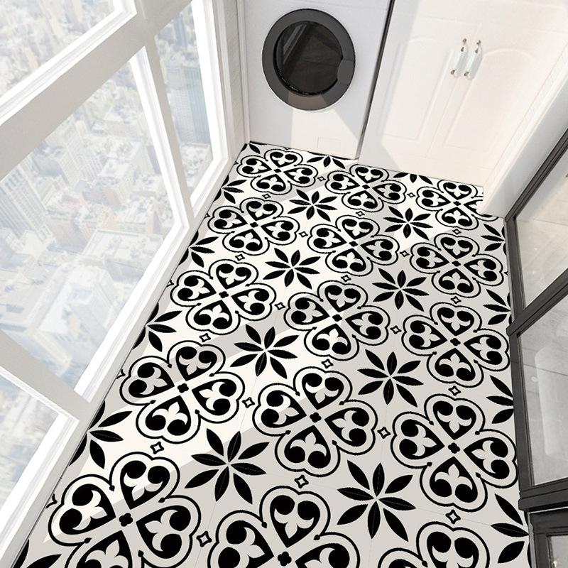 Amjpvc Anti-Skid Twill Printing Combination Splicing Floor Sticker Bathroom Bedroom Living Room Diy Floor Sticker