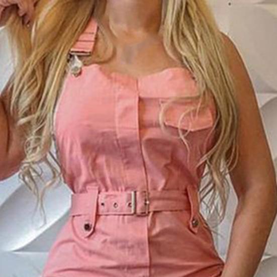 Tulum Kolsuz Yular Polyester Rahat Sırtsız Seksi İnce Kadın Romper Günlük Yaşam için