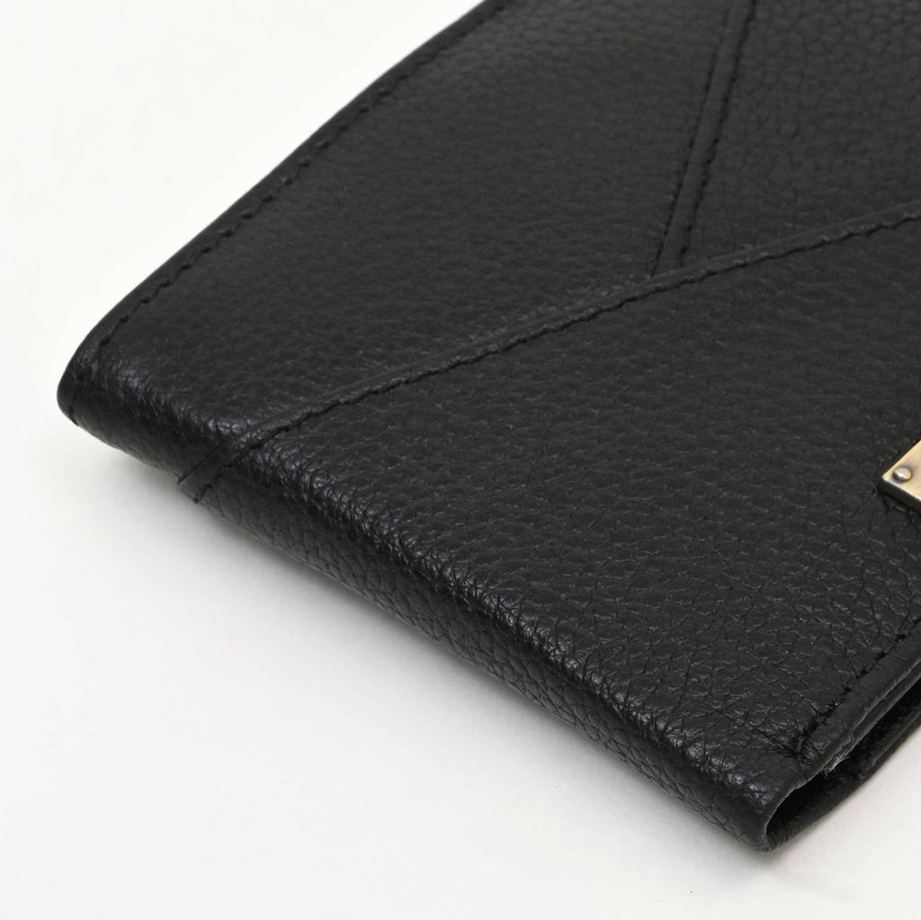Men's Leather Wallet 2S Grablk -Premium Black Grained Napa Leather Wallet with Coin Pocket & 4 Card Slots - Luxury Slim Bifold Design