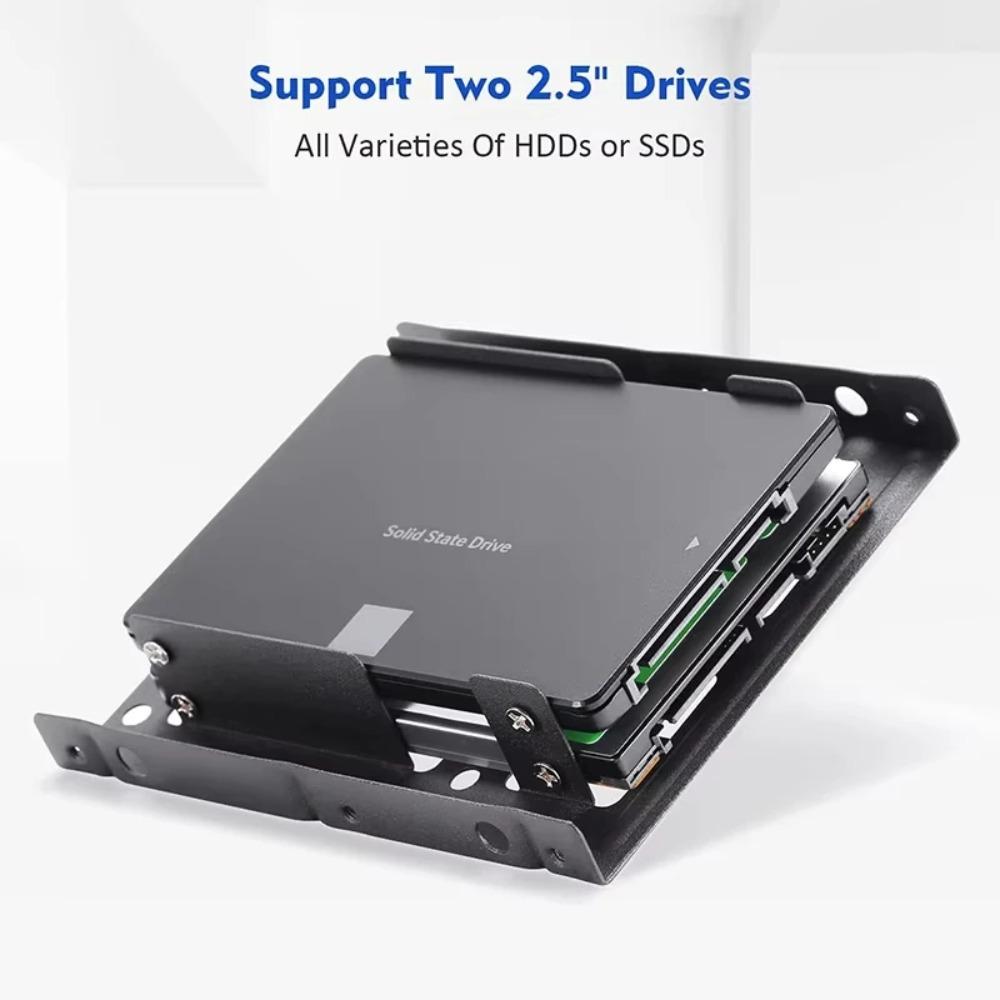 2.5 To 3.5 Inch Dual Hard Disk Bracket Support Two 2.5" SSD HDD Internal Adapter Desktop PC Hard Drive Mounting Fixed Bracket
