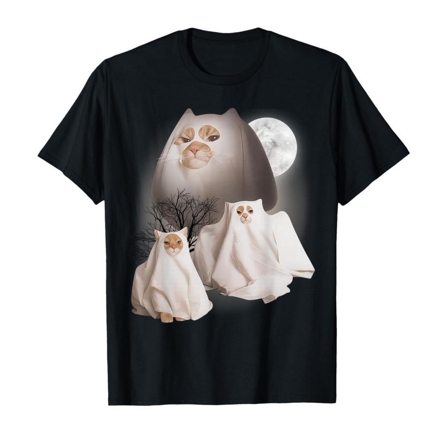 

Ghost Cat Meme Funny Halloween T-shirt for Women T Shirts Short Sleeve Tops Vintage Clothes Aesthetic Women Clothing 4XL