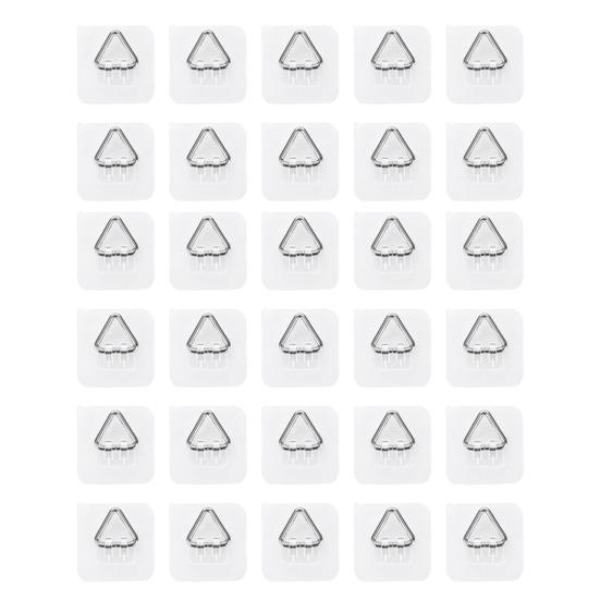 10/20/30Pcs Invisible Adhesive Plate Hangers Strong Load-bearing Easy to Install Wall Plate Hangers Picture Hanging Vertical Hooks
