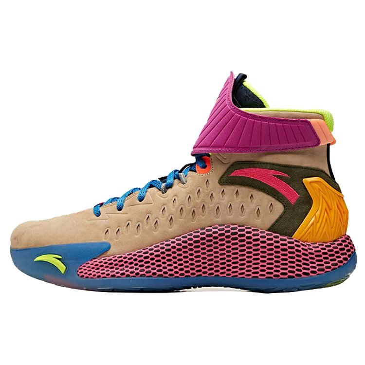 

ANTA KT5 Basketball Shoes Men s High top Dust Gray/Cool Gray/Neon Green/Ant Purple 11941103-3 42
