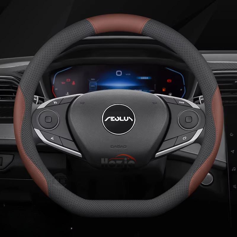 Leather Car Steering Wheel Cover for Dongfeng T5 Evo 580 Shine Max Rich 6 E70 IX5 AX7 Accessories Dongfeng Joyear X3 X5 SX6