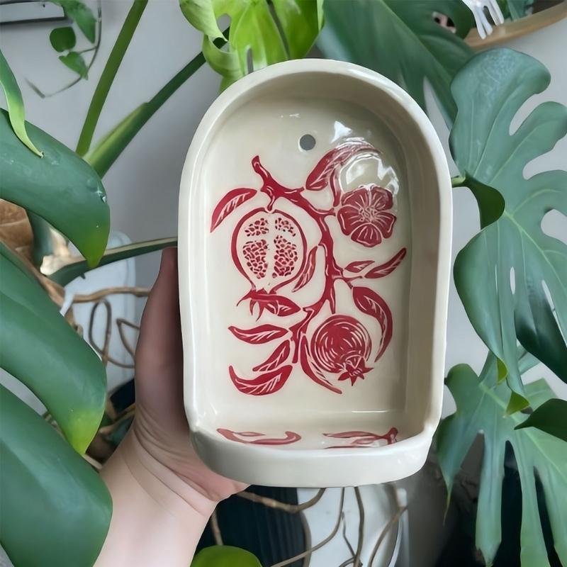 Hand Painted Ceramic Wall Desk Ornament Decorative Ceramic Stand for Wall Mantels Tabletop Shelf Festival Celebration