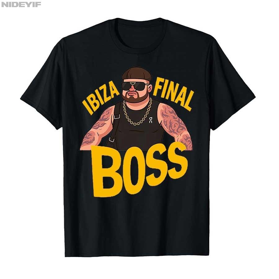 Funny Viral Bower Haircut Ibiza Final Boss Meme Club Summer T-shirt For Men Women 100% Cotton T Shirts Short Sleeve Tops P386