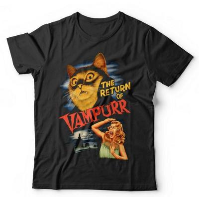 Vampire Tshirt The Return Of Vampurr Unisex and Kids - Funny Cat Dracula Halloween