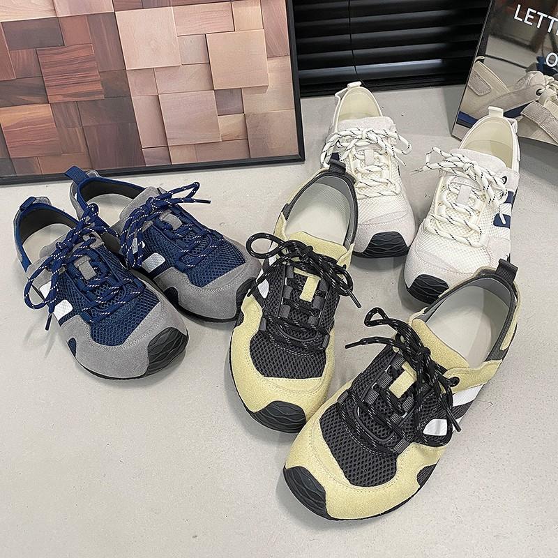 Ugly cute crooked head color matching German training shoes women's 2025 new retro versatile mesh breathable casual sports Forrest Gump shoes