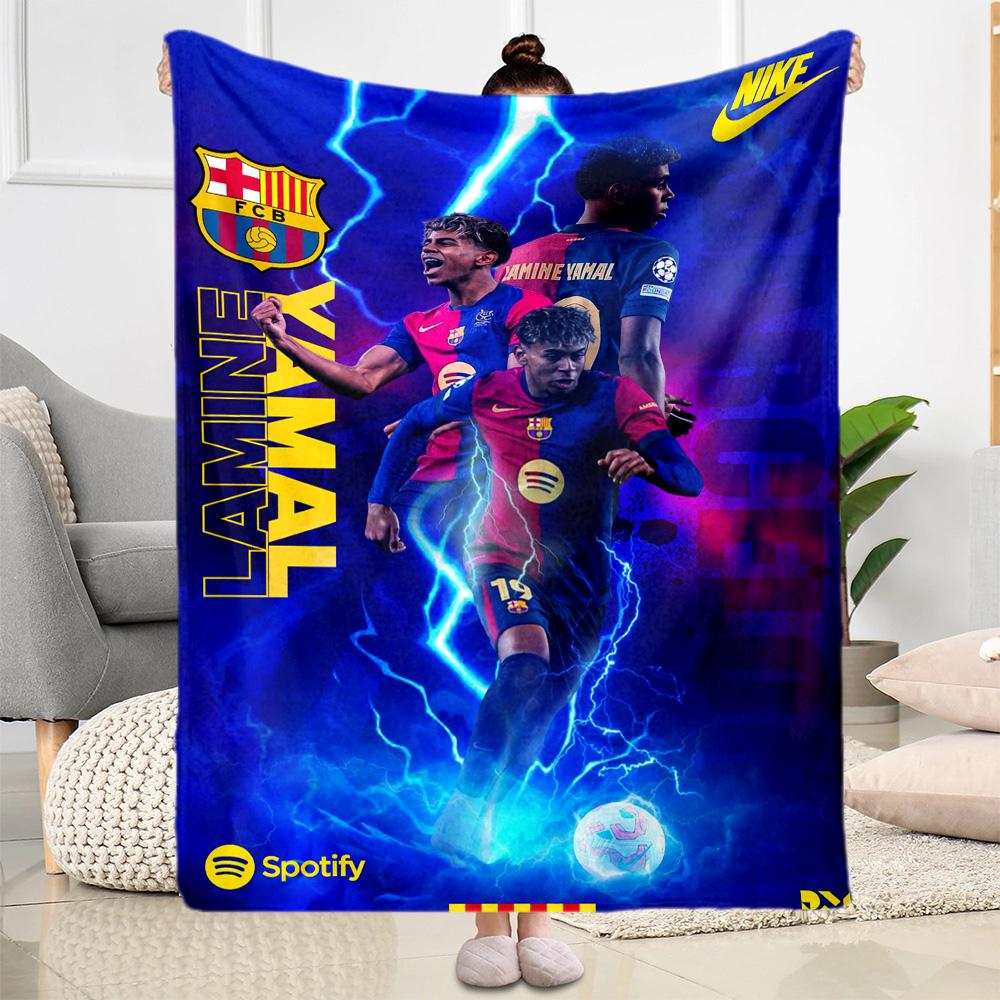 Lamine Yamal's Spain's Soccer Star Blanket Ultra-Soft Suitable for Seaside Picnics Sofa Four Seasons Universal Playful Design