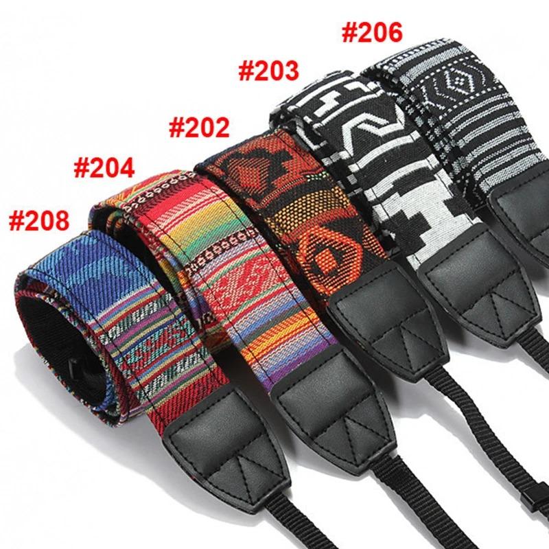 New Colorful Vintage Hippie Style Camera Neck Shoulder Strap Belt Durable Cotton for Canon Nikon Sony SLR DSLR