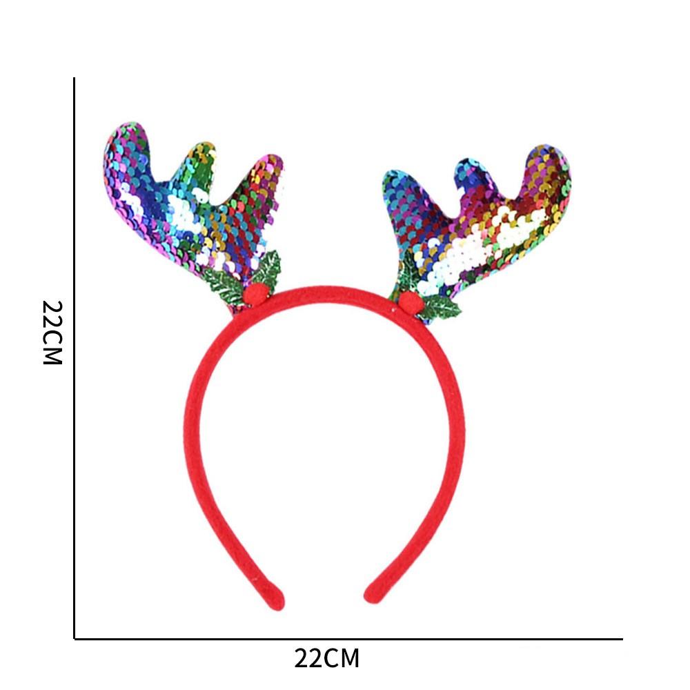 Christmas Festival Dress Headband for Children Adult Elk Antlers Star Santa Claus Birthday Party New Year Headwear Gift for Kids