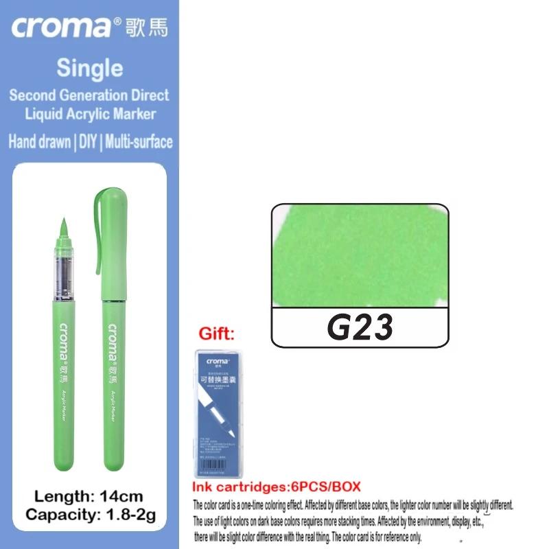 Croma 160/1 Farben Nachfüllbares Direktflüssig-Acrylmarker-Set mit Weicher Spitze, Waschbarer Aquarellpinsel Schulausstattung