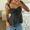 Camicetta Casual Pieghettata a Pois per Donna