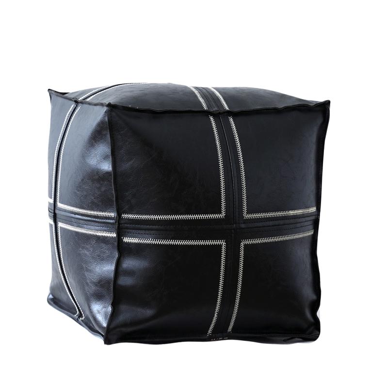 Podnóżek futon kwadratowy, haftowana skóra PU, poduszka marokańska, leniwe pokrowce na sofę, tatami, poduszka bez wypełnienia, bez rdzenia