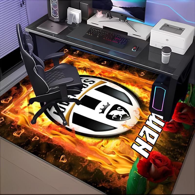 Custom Name Juventus Sportive Rug Game Carpet, Floor Mat for Bedroom Living Room Entryway Rug, Home Decor Idea Gift for Christmas Birthday