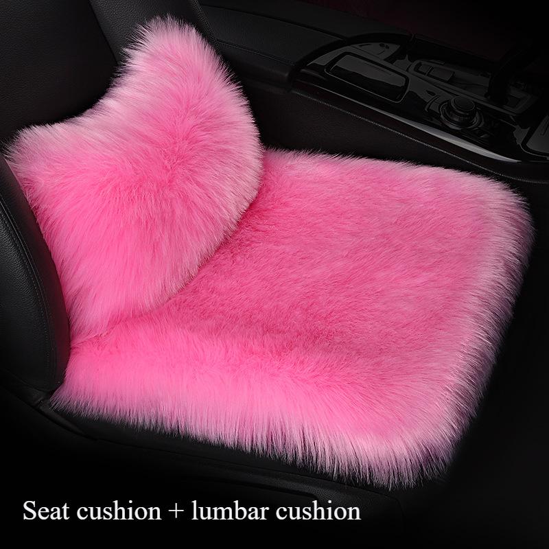 Warm Plush Car Seat Covers Universal Long Wool Fur Car Front Seat Protect Cushion Mat Warm Thick Plush Cushion Seat Cover