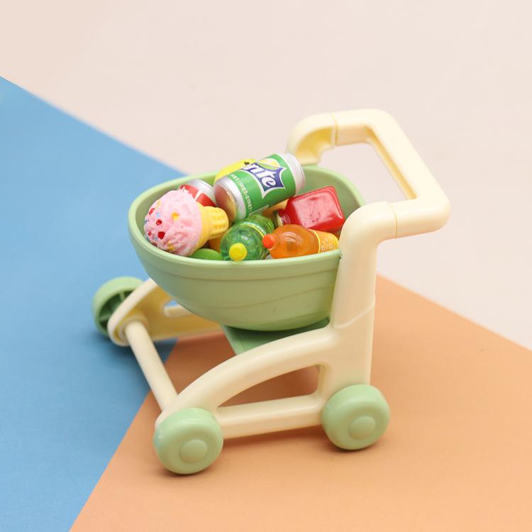 Children'S Trolley Simulation Mini Shopping Cart Supermarket Toy Cart Playing House Boys And Girls Creative Model Ornament