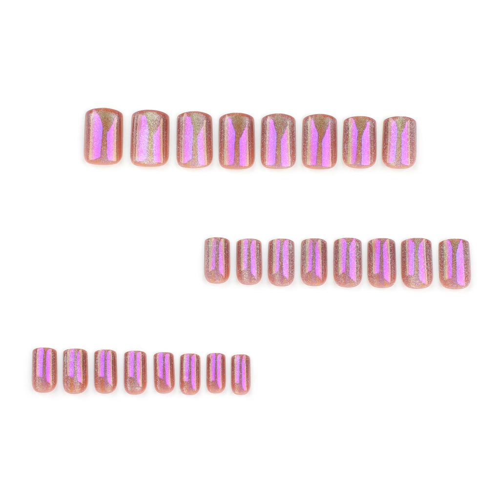 Aurora Cat Eye Purple Solid Color Manicure Short High-end Light Luxury Nails Internet Celebrity Popular Nail Film