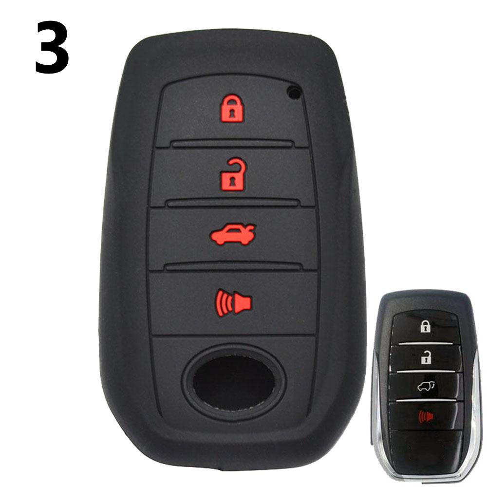 Silicone Key Case Fob For Toyota Avalon Camry Corolla Rav4 Auris Yaris Highlander Land Cruiser Prius Tacoma Fortuner Mark X
