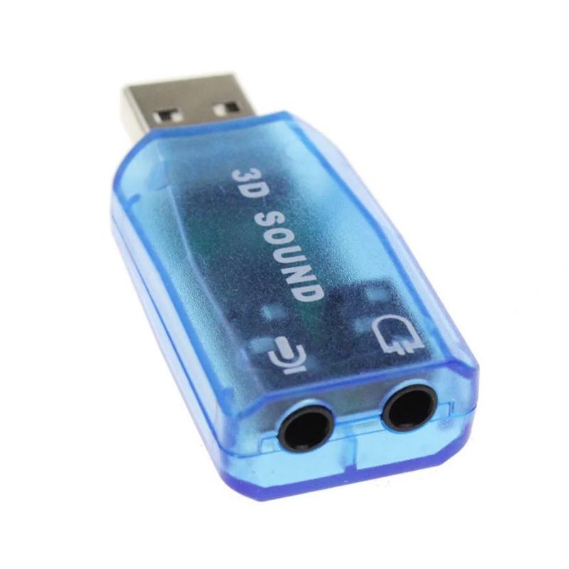 Mini External 3D USB Sound Card 5.1 Channel Audio Card Adapter 3.5mm Speaker Microphone Earphone Interface for PC Computer