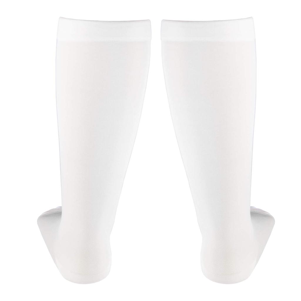 Truform mmHg Compression Open XL 30-40 Stockings, Unisex, Knee-Length, Toe, White,