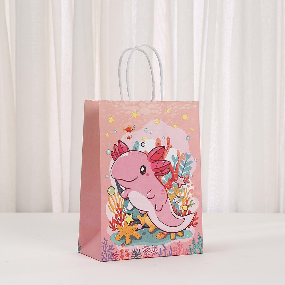 StoBag, Kawaii Axolotl Birthday Gift Bags Cute Party Favor for Kids’ Birthday Celebrations Children's Day Reusable Packaging
