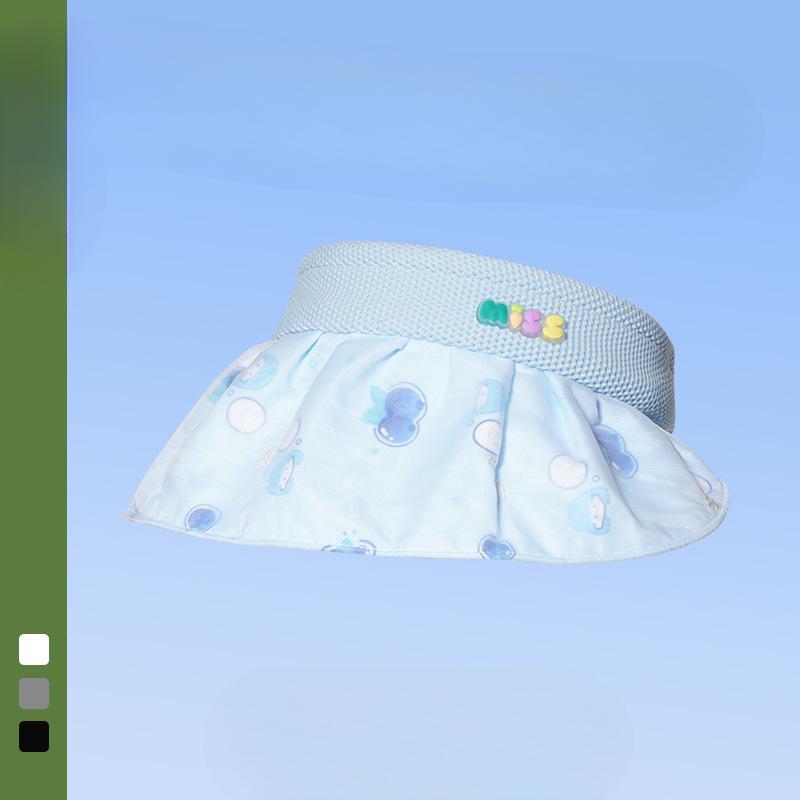 

Детская защита от солнца Воздушная шляпа-цилиндр Летняя шляпа с большими полями Милая детская шляпа от солнца Мальчик Девочка Мультяшный принт Шляпа-ракушка 50~ 54cm