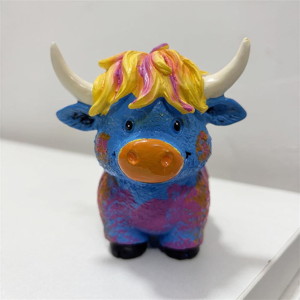 Colorful Yak Statue Resin Crafts Ornaments Christmas Decorations Small Gifts