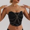 Multi-layer Women Body Chain Metal Bra Body Jewelry Trendy Bikini Waist Chain  Costume Accessories