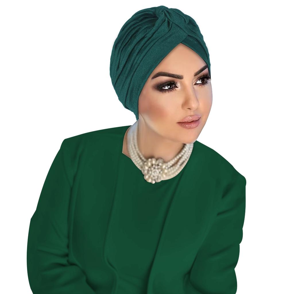 Indian Hat Twist Knot Turban Women Muslim Inner Hijab Beanies Bonnet Hair Loss Headscarf Bandanas Chemo Cap Solid Color Headwrap