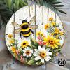Rustikales Bienen- und Blumen-Metallwandkunstschild, 20 cm Landhausstil Heim- und Bürodekoration Plakette