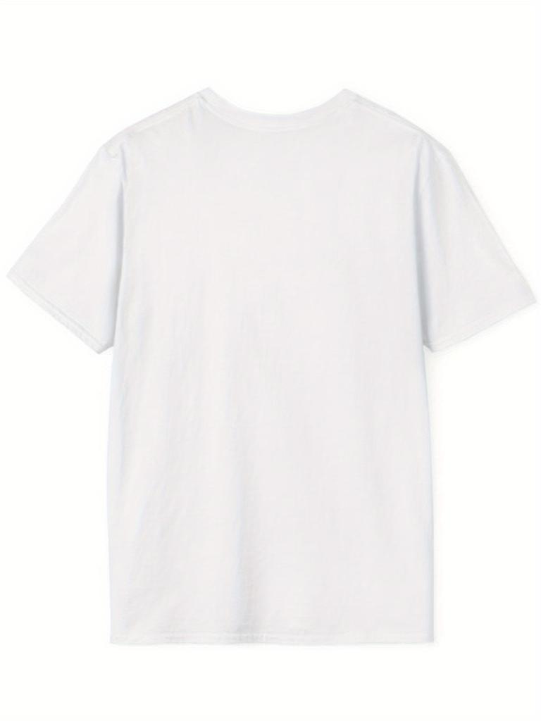 Regular Fit Crew Neck T-Shirt - Casual with Religious Satire Graphic Print, Knit Fabric, All-season Wear for Adults