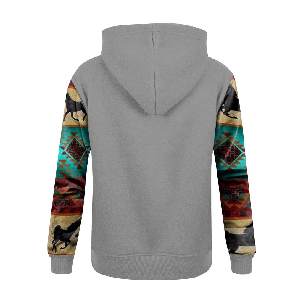 Fashion Print Loose Men's And Women's Long Sleeve Hooded Sweater