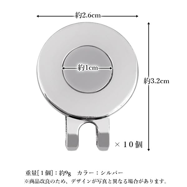 Set of 10 Golf Markers with Magnetic Bases and Hat Simple and Stylish Golf Accessories Clips,